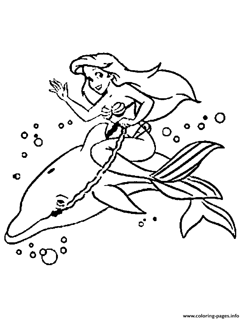 Ariel And A Dolphin Disney Princess S E14493882866483e4b coloring