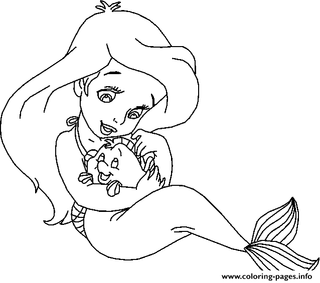 Little Ariel With Grimbsby Disney Princess 88e5 coloring