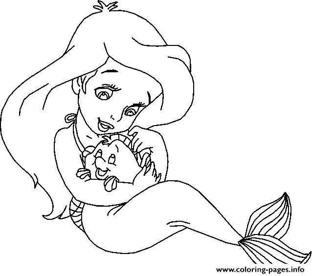 little ariel with grimbsby disney princess 88e5 coloring page printable