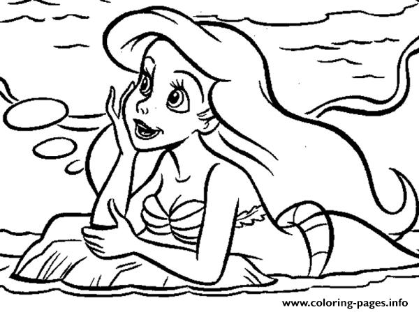 Ariel Daydreamin On A Coral Disney Princess Se73e coloring