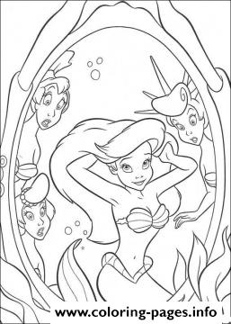 Beautiful Ariel In The Mirror Disney Princess S253e coloring