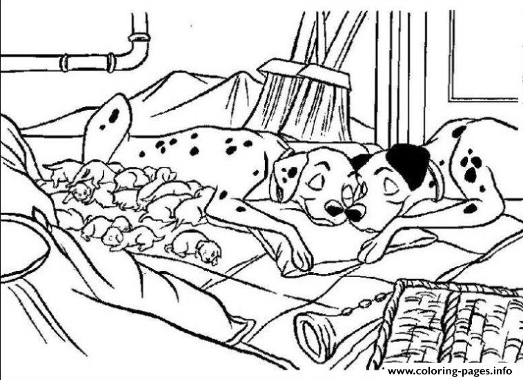 Dalmatian Mother And The Babbies E65c coloring