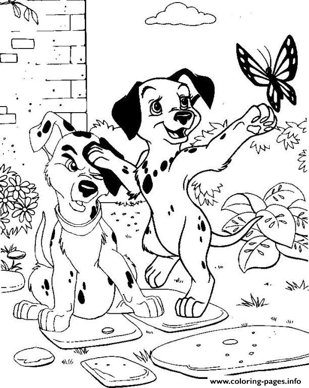 Dalmatians Chasing A Butterfly 3b57 coloring