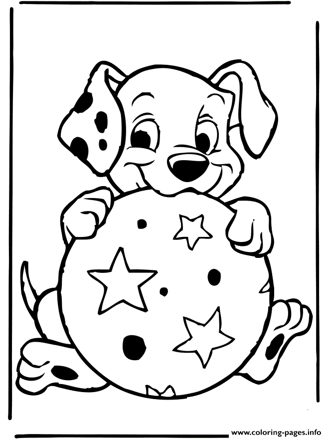 Dalmatian With A Ball 37ac coloring
