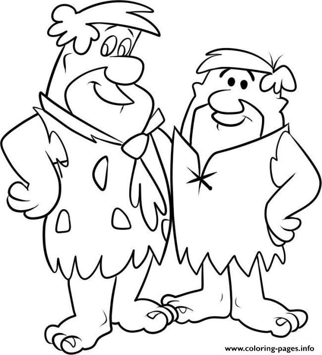 Download Barney And Fred Flintstones D675 Coloring Pages Printable