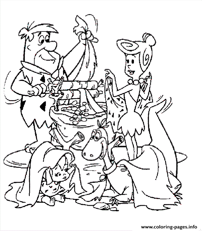 Flintstones Doing Laundry Bccc coloring