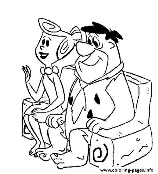 Fred And Wilma On A Couch Flintstones Eae5 coloring