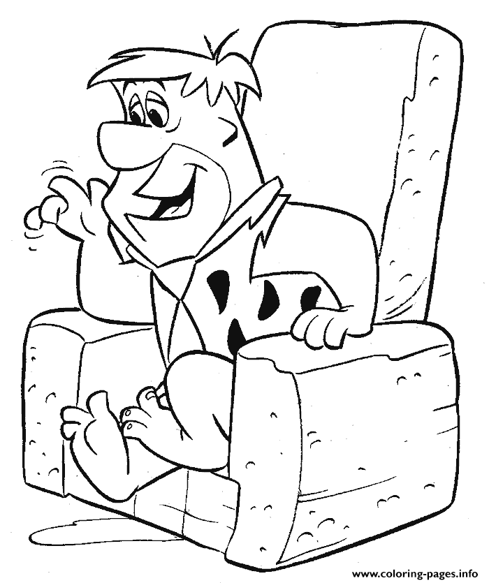 Fred Sitting On A Couch Flintstones Fb6d coloring