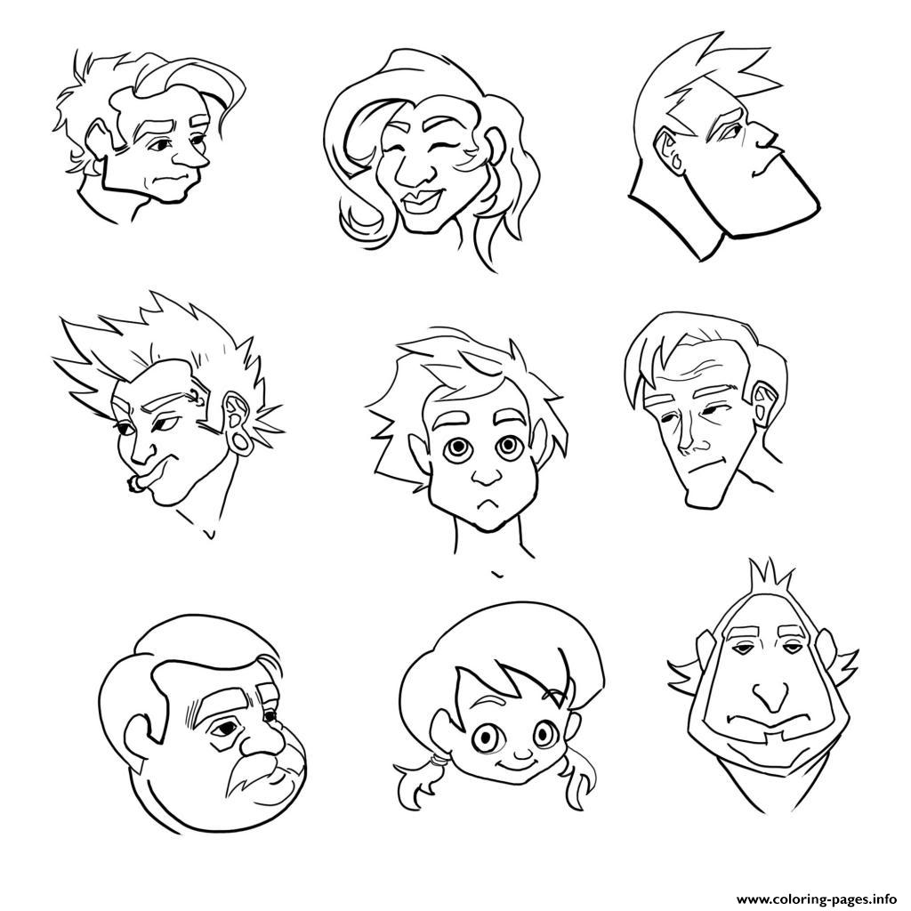 Emotion Happy Face Coloring Pages Printable