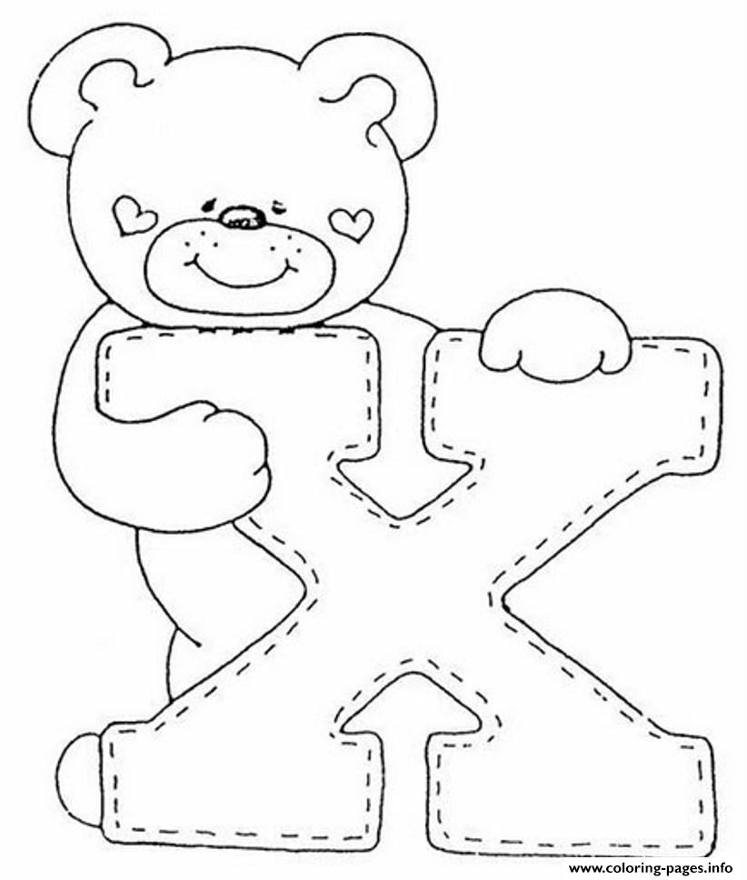 Cute Bear X Alphabet S53d5 coloring