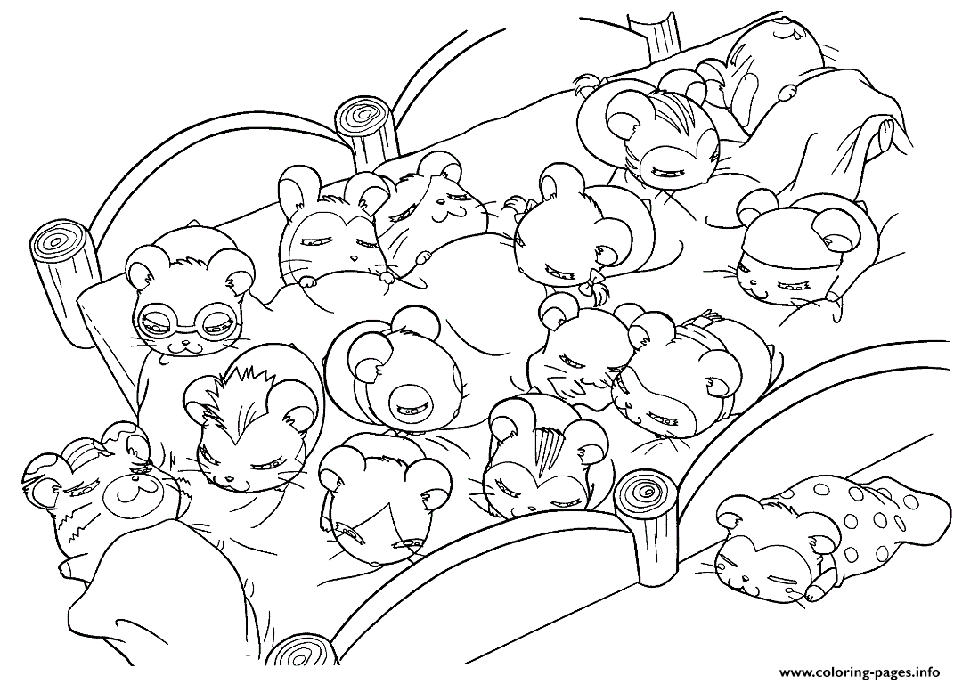 Download Cute Hamsters Sleeping 6e0c Coloring Pages Printable