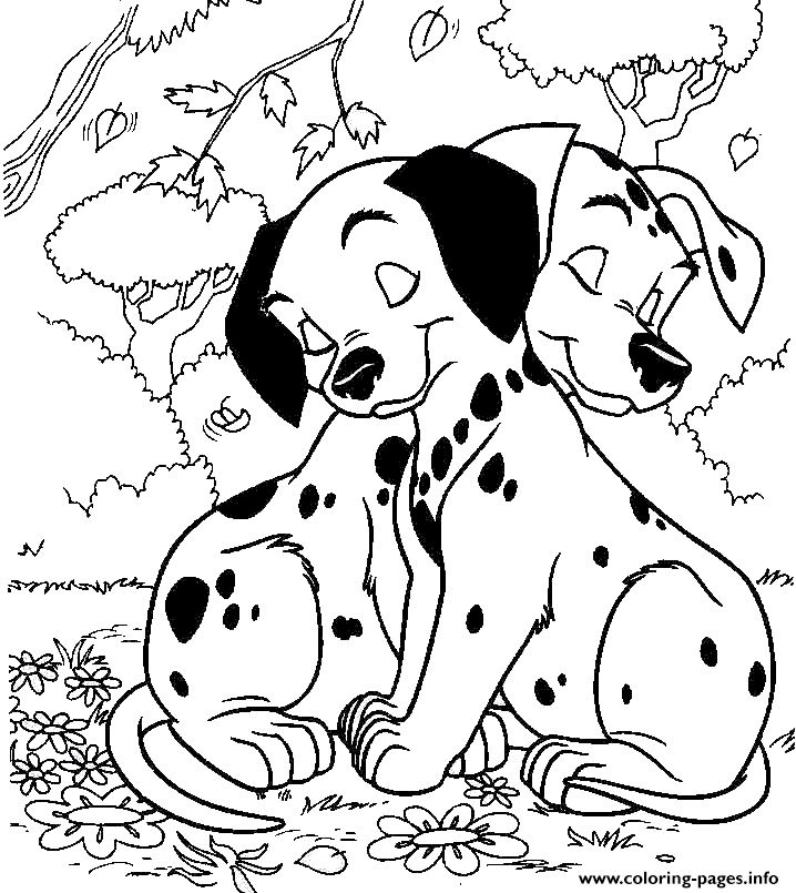 Cute Dalmatian Couple Free 84cc coloring