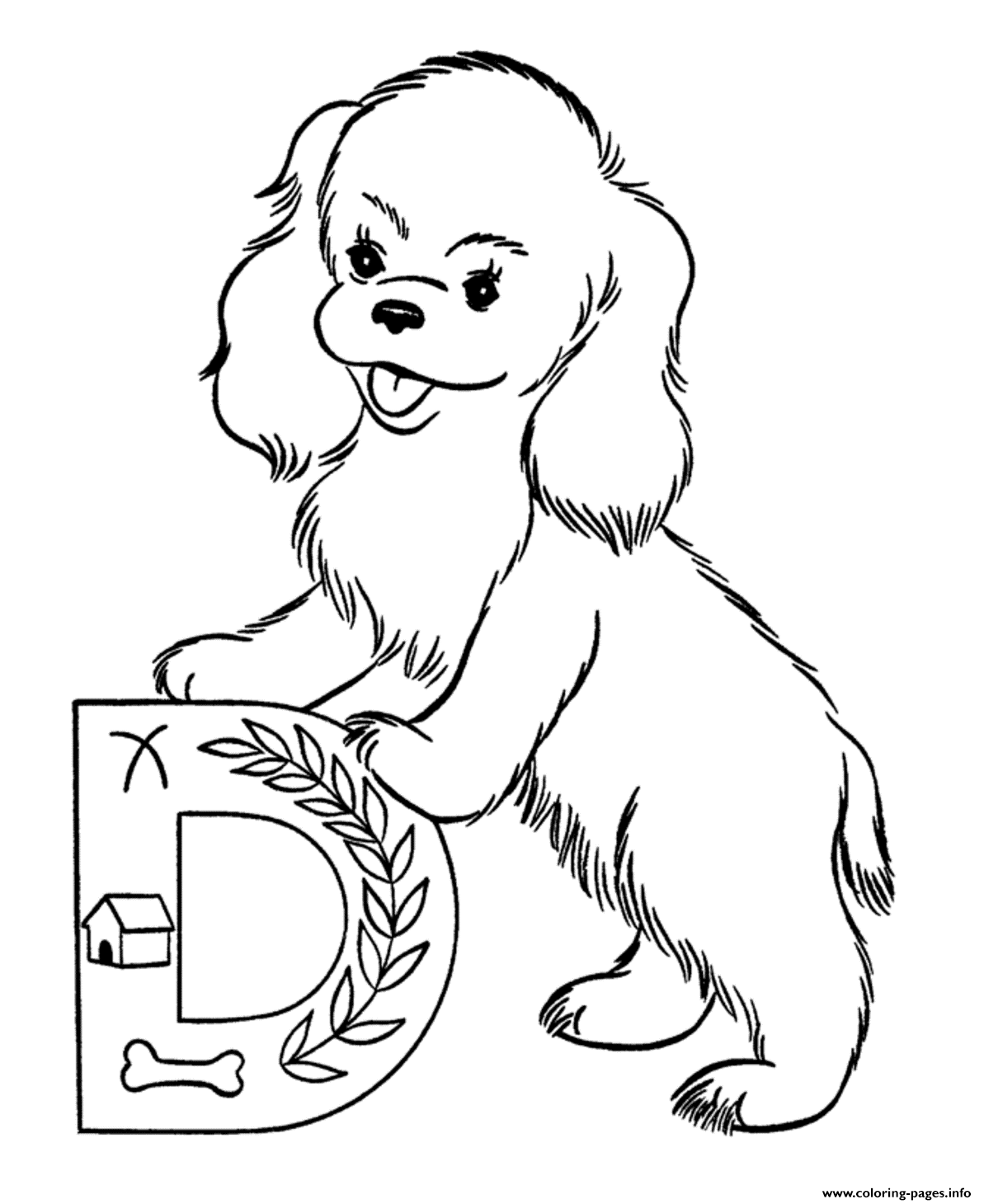 Cute Dog Printable Alphabet S1a0a2 coloring