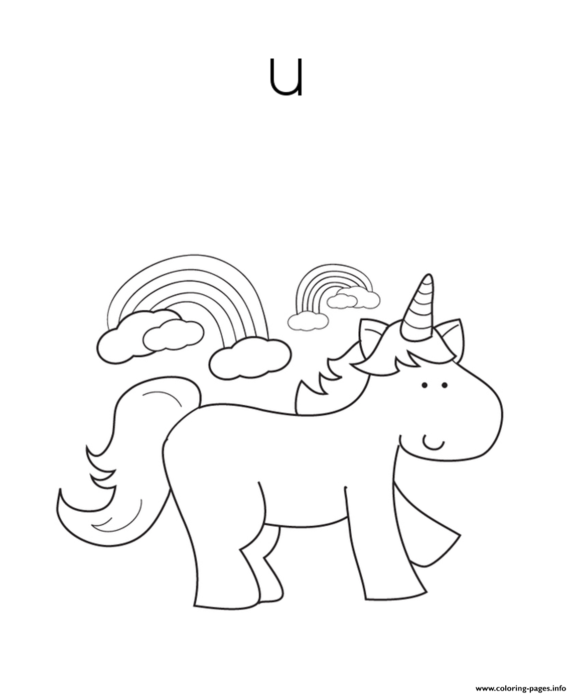 Cute Unicorn Alphabet S Free72ce coloring