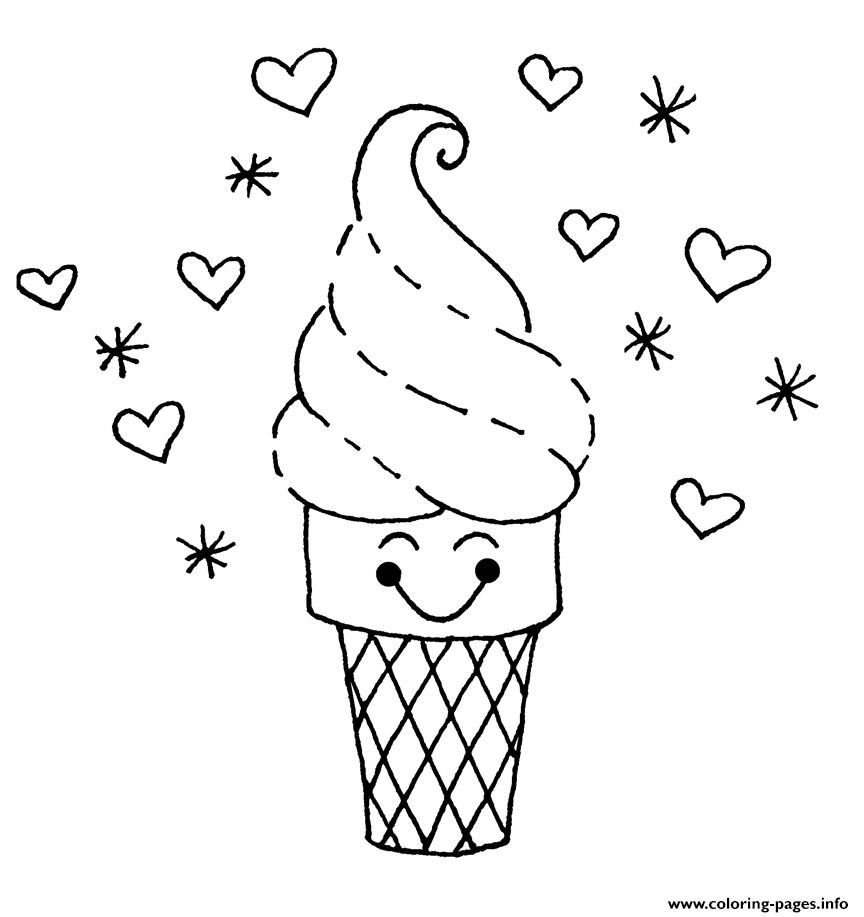 Cute Ice Cream S1bba Coloring page Printable