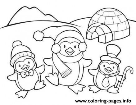 Cute Penguin Family 766d coloring