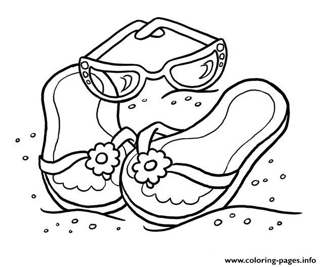 Cute Summer Sandals Fef4 Coloring page Printable