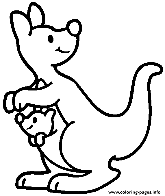 Coloring Pages For Kids Kangaroo Cute3106 coloring