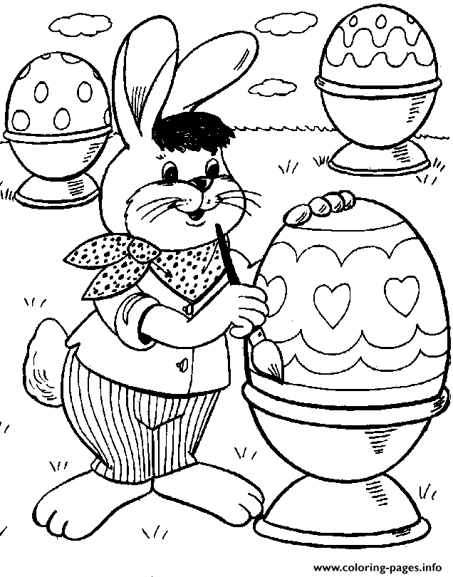 Funny Easter S Bunny Painting Eggs4b92 coloring