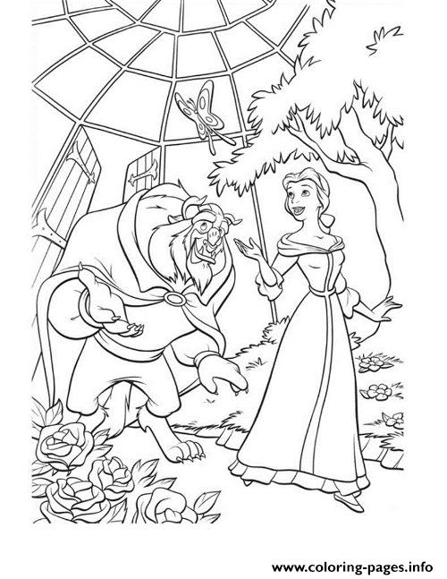 Belle Looking At Butterfly Disney Princess Ec60 coloring