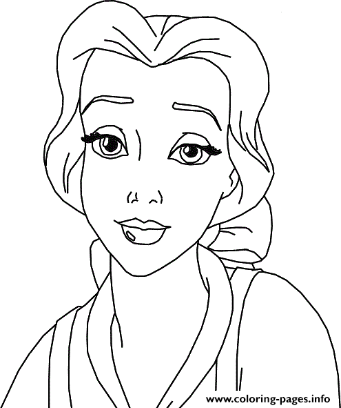 Belle Sad Face Disney Princess A546 coloring