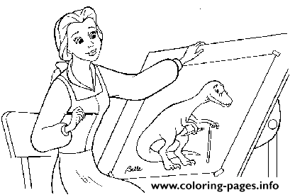 Belle Draws Dino Disney Princess Ea7e coloring