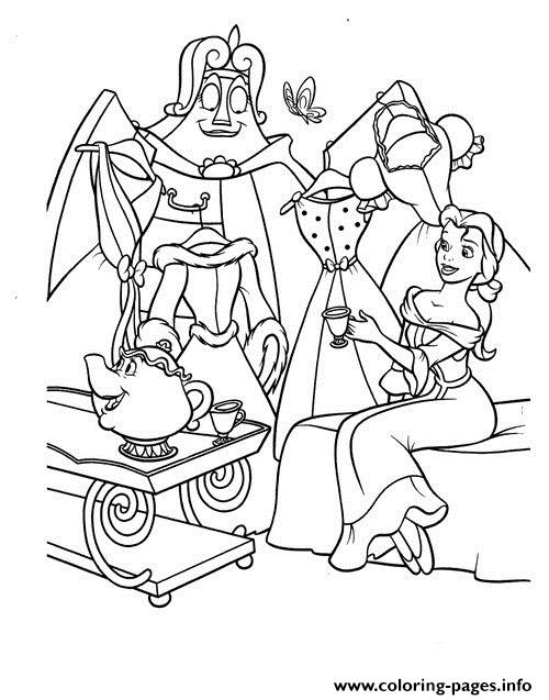 Belle Having Little Party Disney Princess F54c coloring