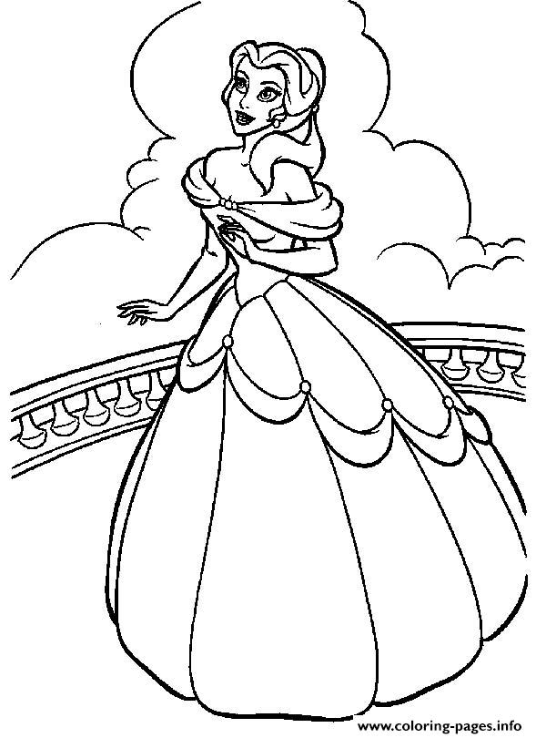 Belle On Balcony Disney Princess 9a76 coloring