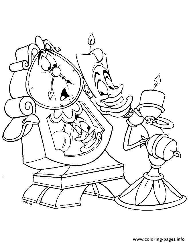 Lumiere Teasing Mr Clock Disney Princess C944 coloring