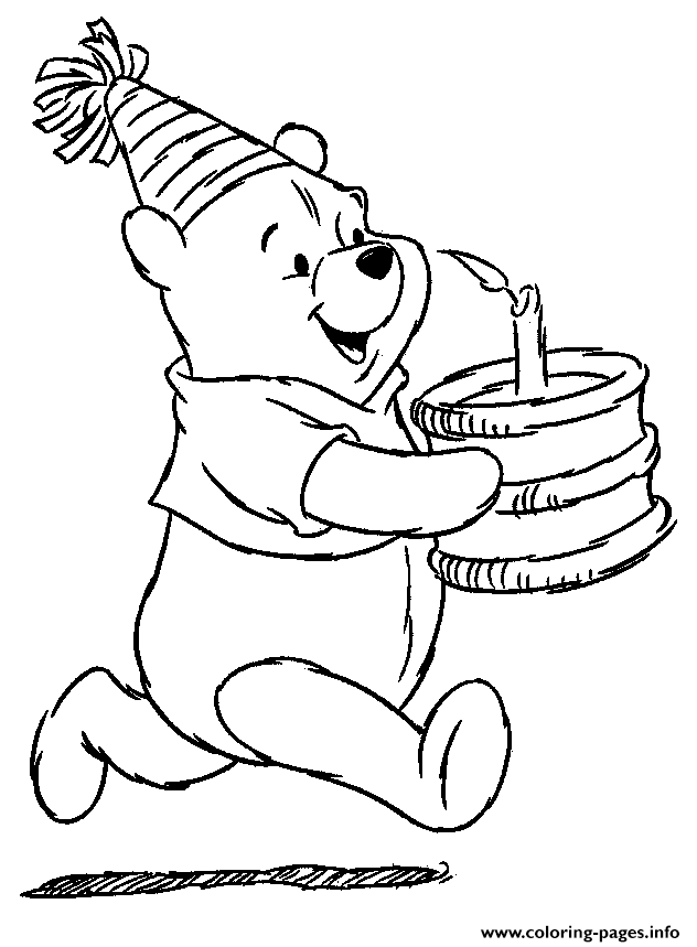 Pooh And A Birthday Cake Pages4d6b coloring