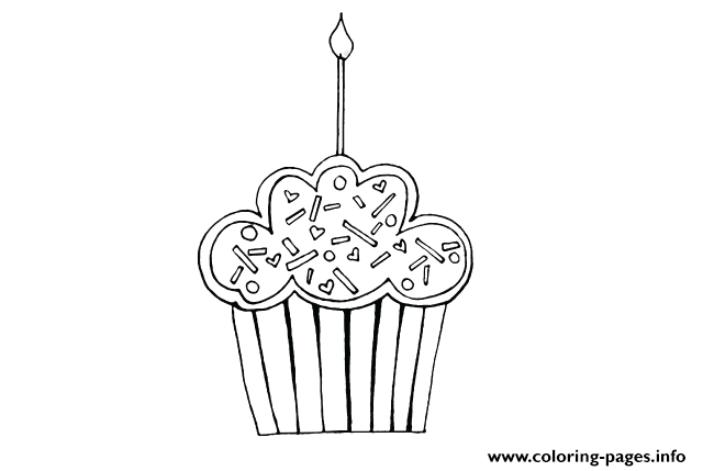 Printable Happy Birthday Cupcake S6f61 coloring