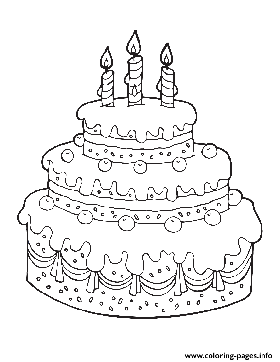 Printable Cake Happy Birthday S Freef339 coloring