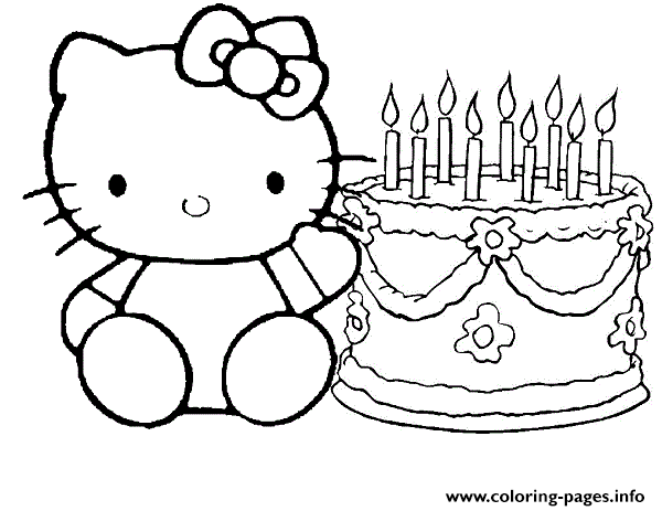 Birth Day Cake Hello Kitty Cad0 coloring