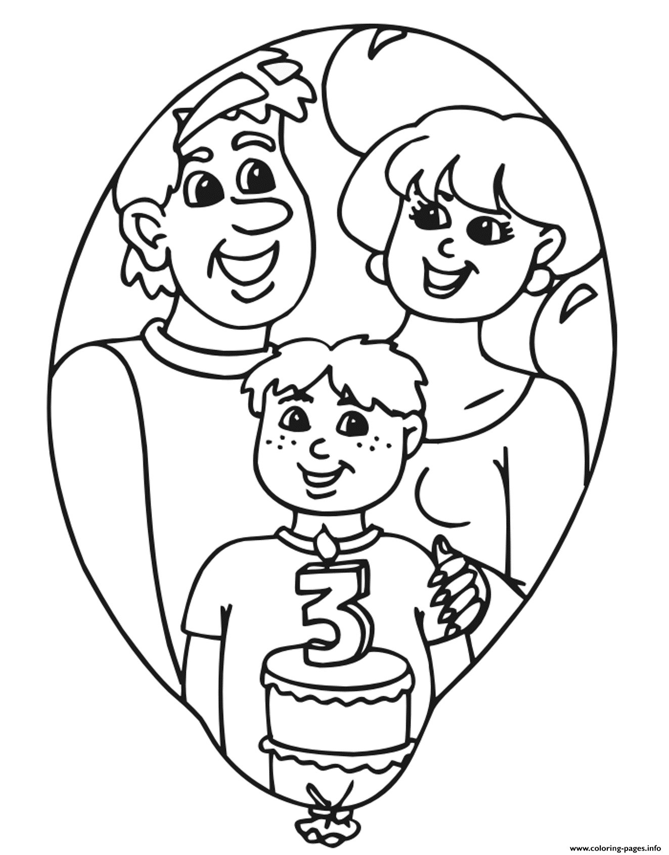 Free Birthday S With Mom And Dad7e47 coloring