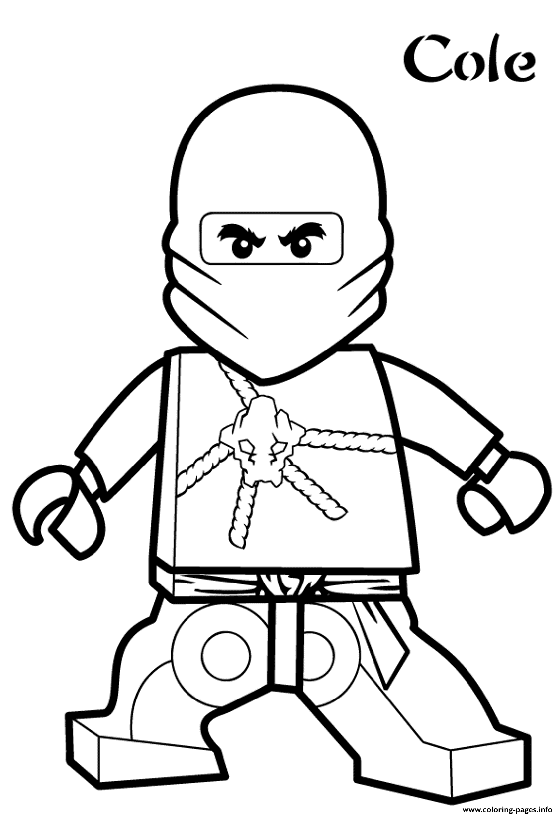 Cole Ninjago S1296 Coloring Page Printable