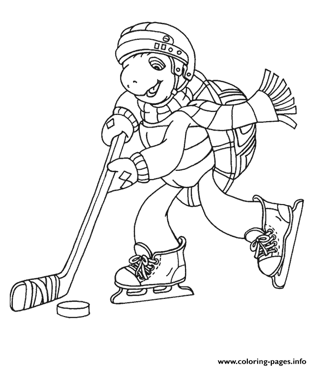 Franklin Playing Ice Hockey Fbd2 coloring