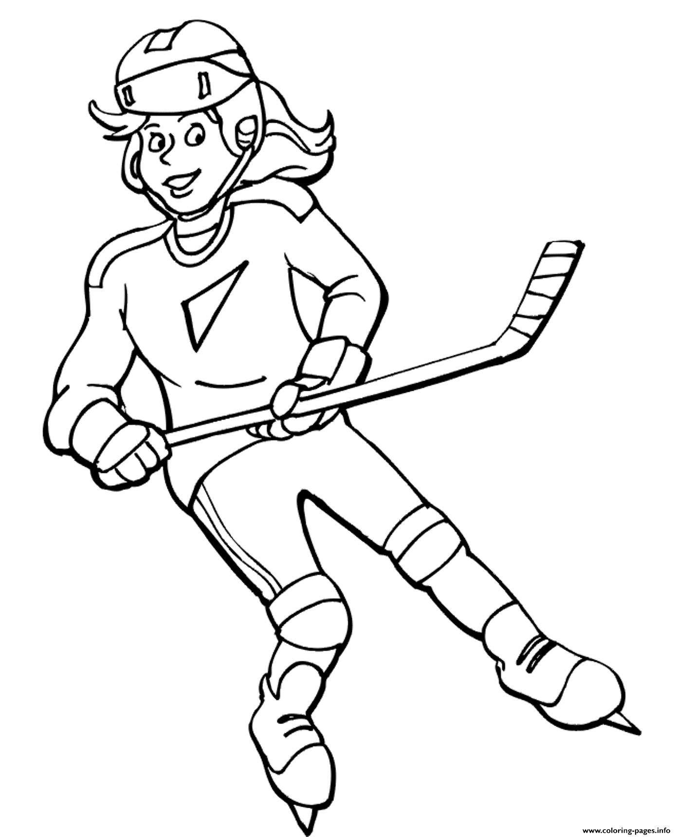 Hockey S Girl Player91e1 Coloring Page Printable