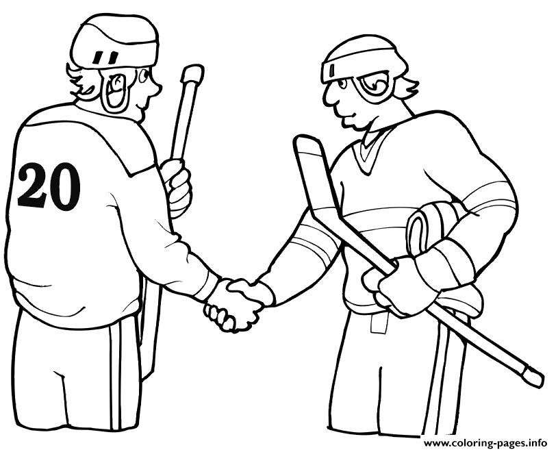 Sport Hockey S Shaking Hands7071 coloring