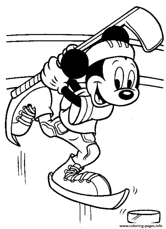 Mickey Plays Hockey Disney 4e45 coloring