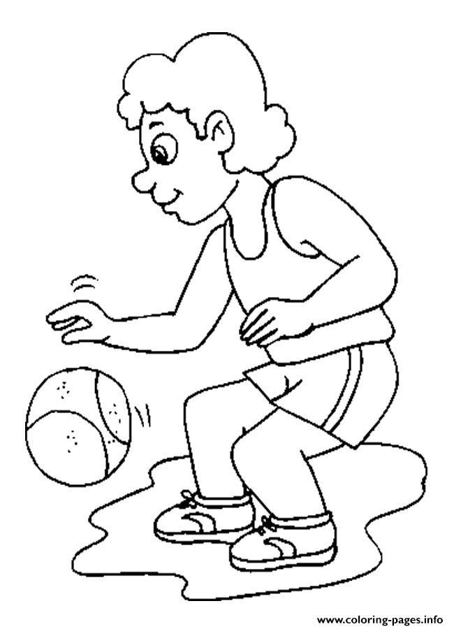 Boy Playing Basketball S1021 coloring