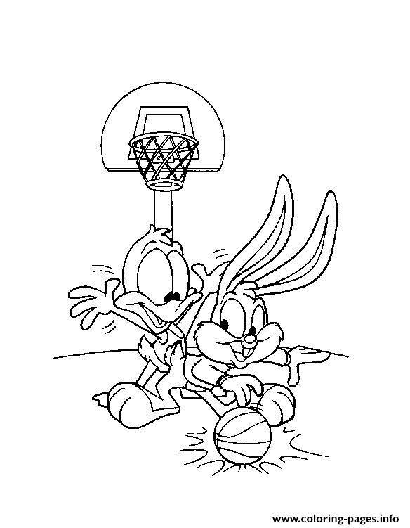 Playing Basket S Of Looney Tunes Babiesd39d coloring