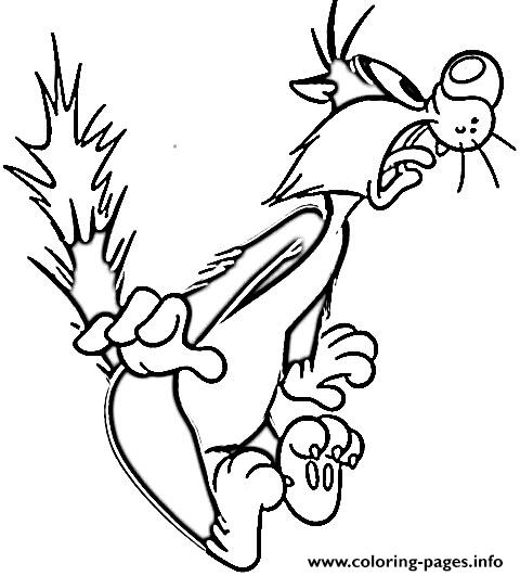 Free Looney Tunes Sylvester S8453 Coloring Pages Printable