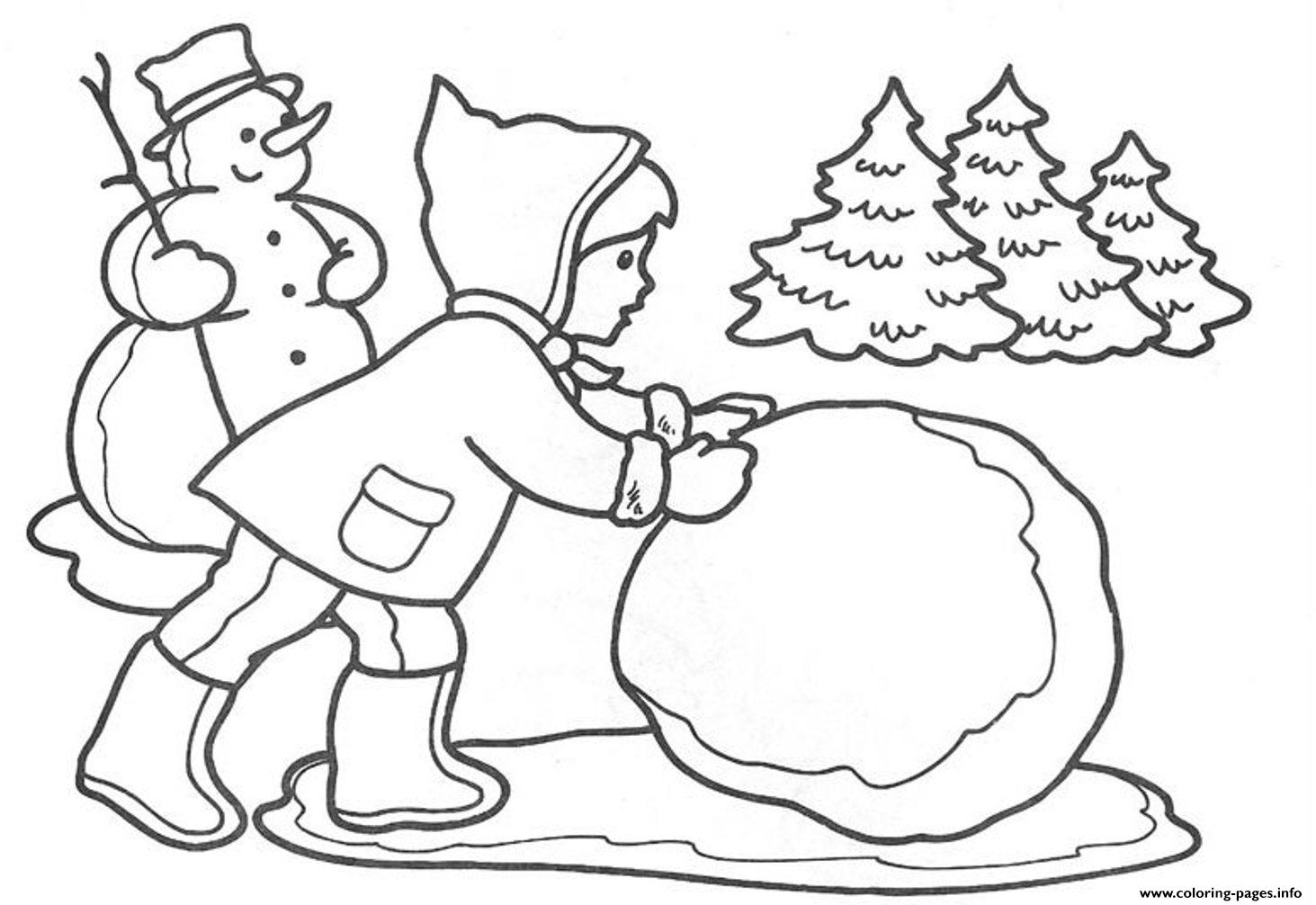 Making Snowball Winter S For Kids4ec1 coloring