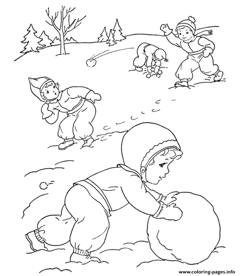 Snowball Kids S Winter2e62 coloring