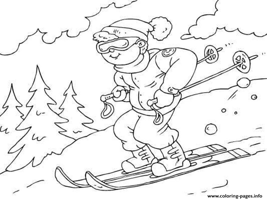 Free Winter S Skiing Printable2a2c coloring