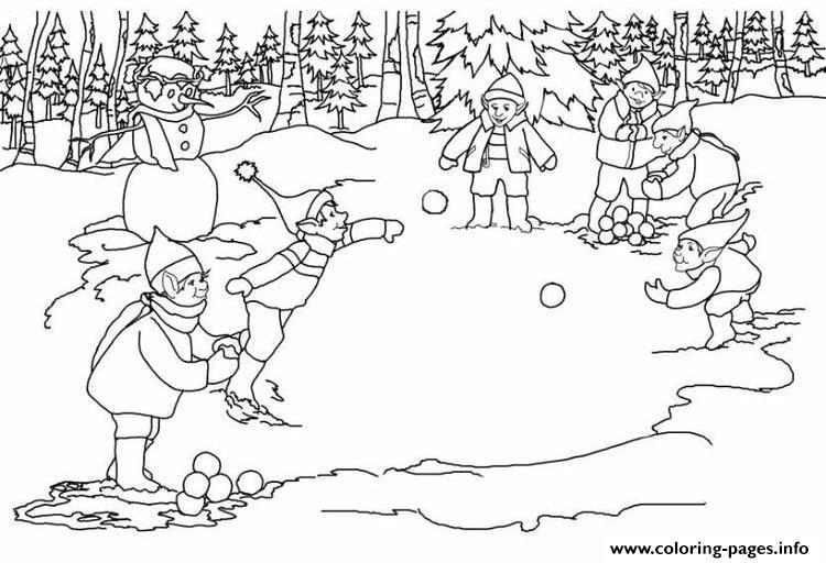 Snowfight Winter S For Kidse448 coloring
