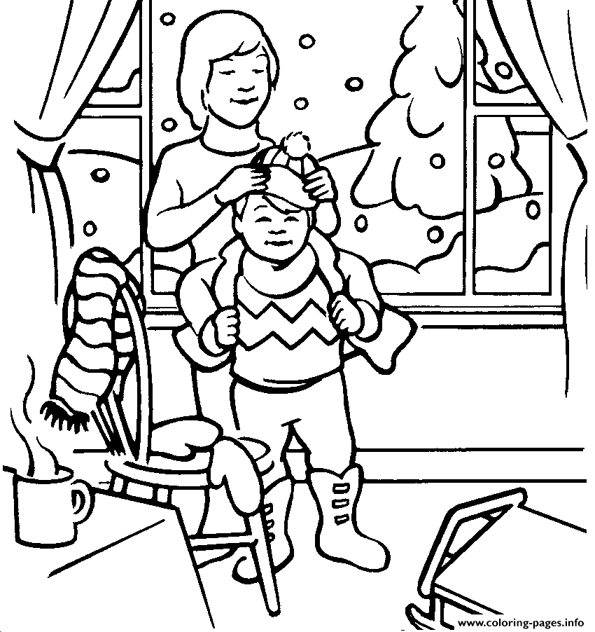Clothes Winter S0d43 Coloring Pages Printable