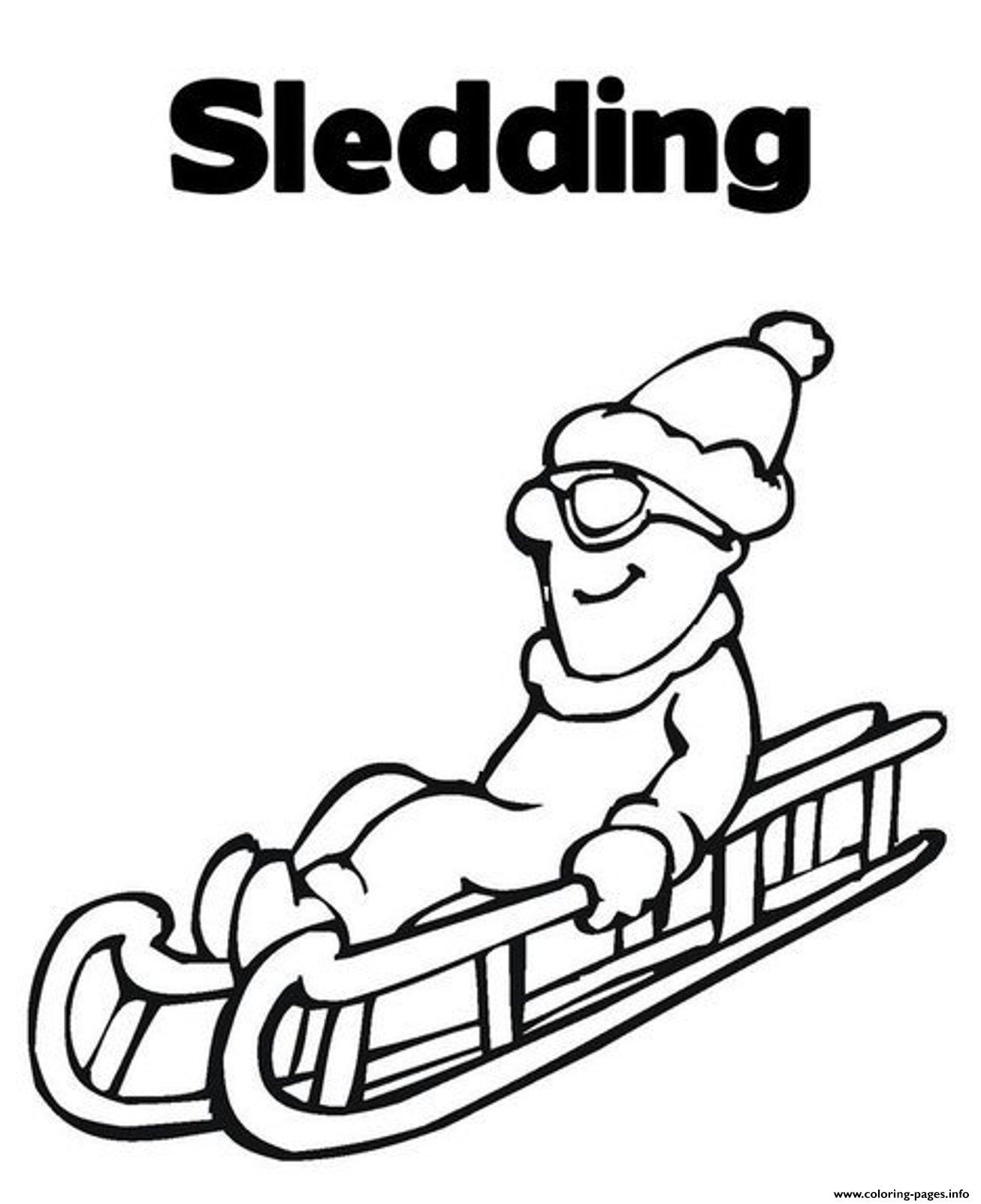 Winter Sledding Fun750f coloring