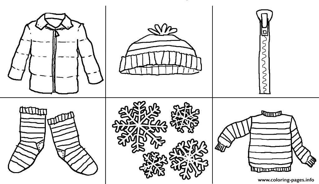 Printables Winter Clothes S723a coloring