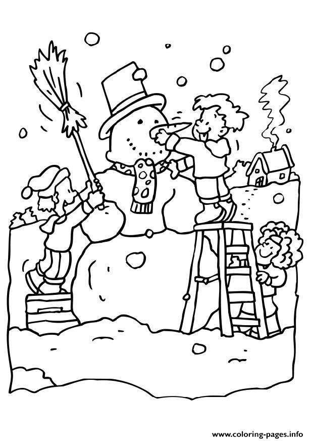 snowy coloring page